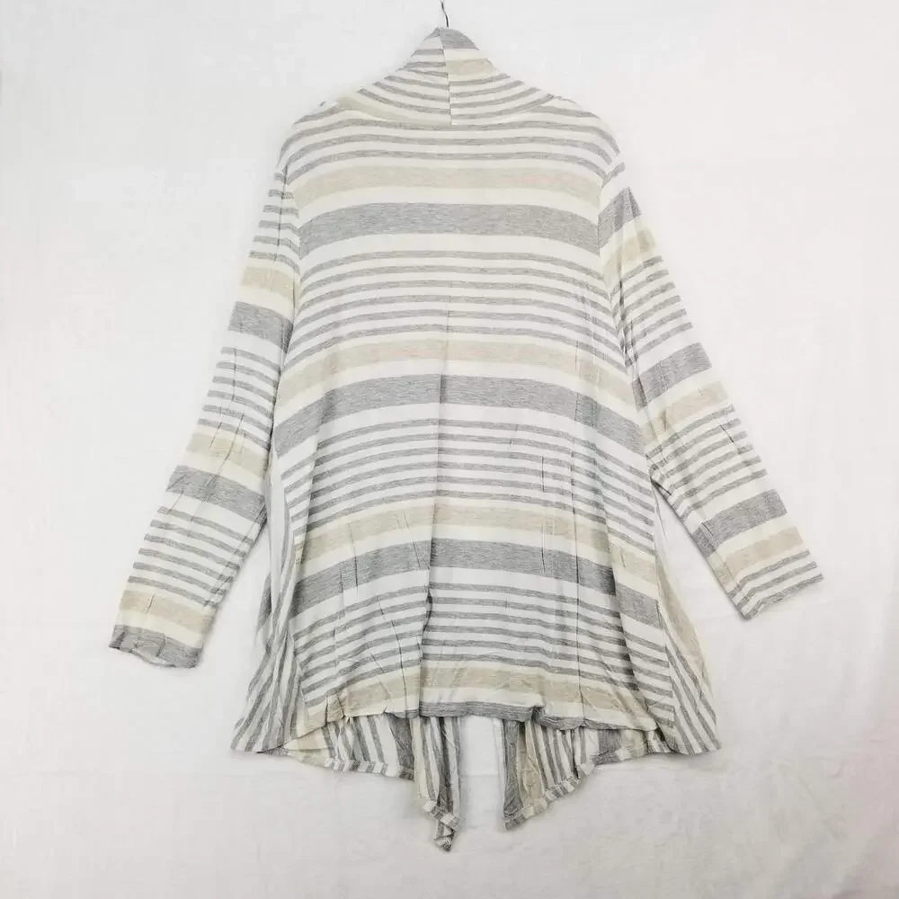 Soft‎ Surroundings Cardigan Sweater 1X Plus Gray Cream